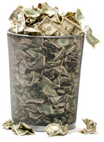 Money in the trash